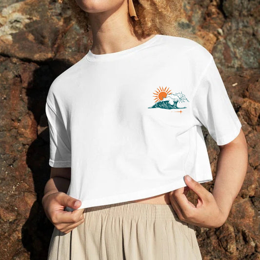 Boxy Crop in Pearl White