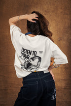 RW WHITE BOXY-T HEADPHONES PRINT