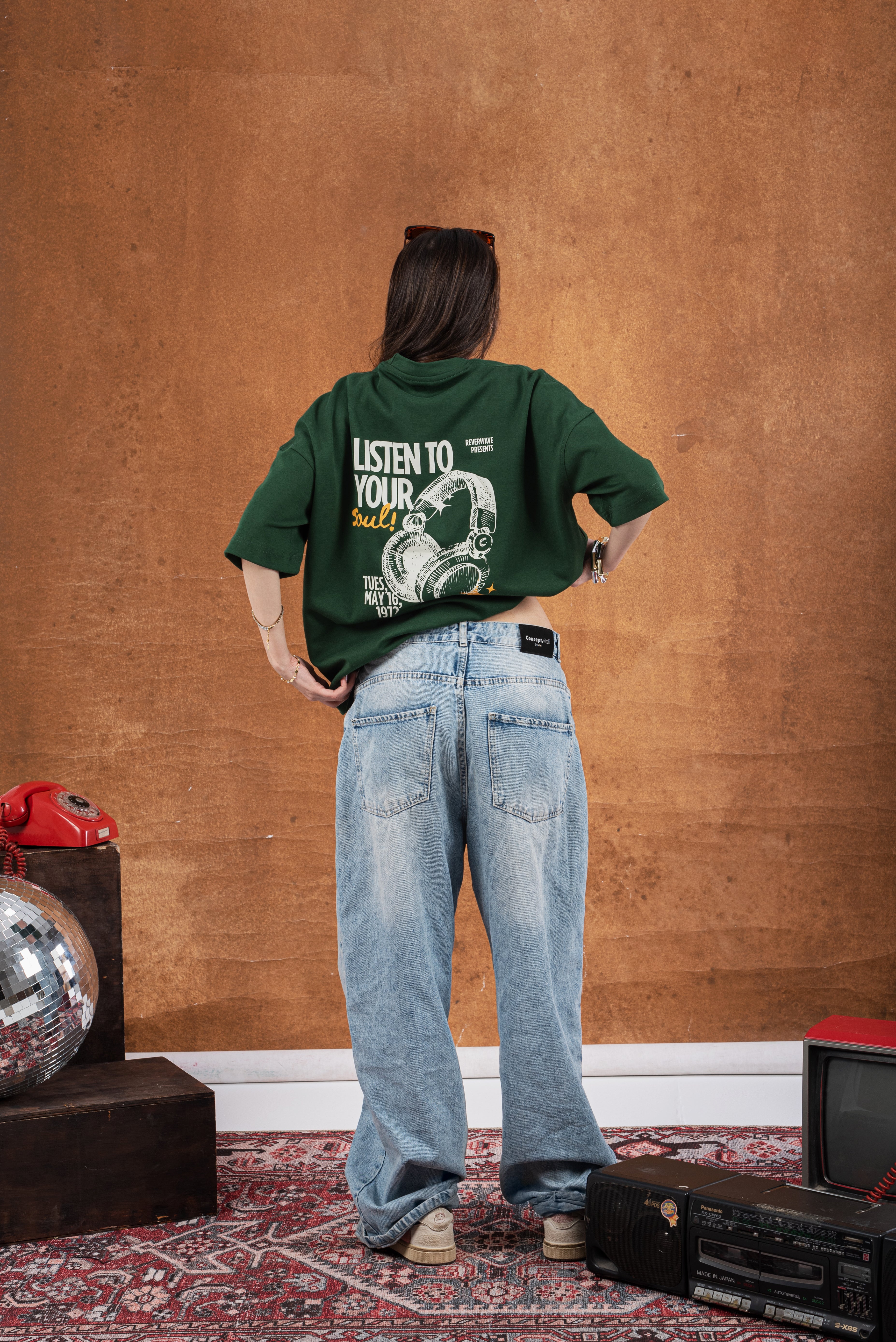 RW GREEN BOXY-T HEADPHONES PRINT