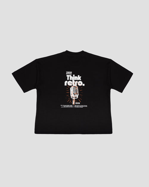 Black Boxy-TEE "THINK RETRO"