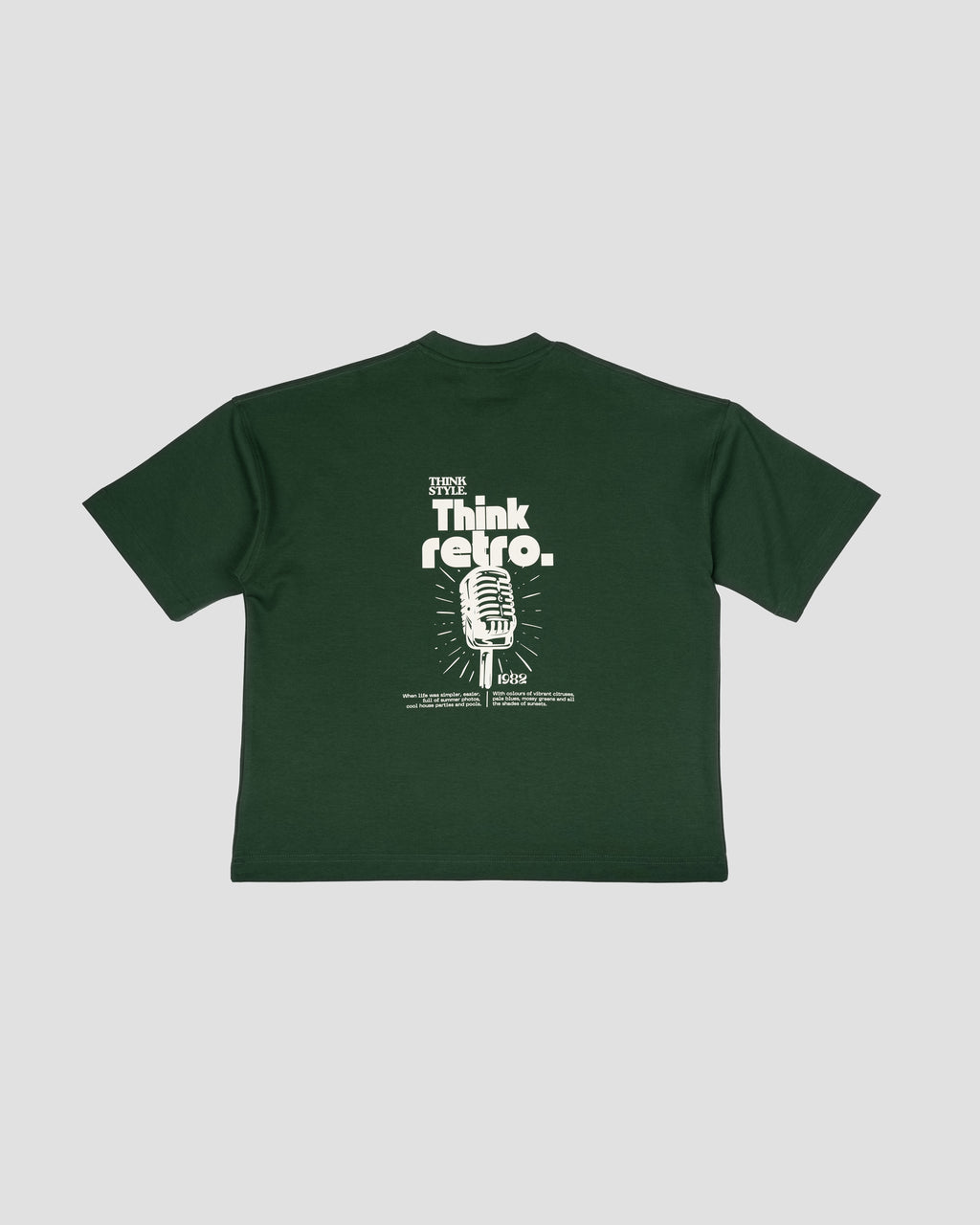 Green Boxy-TEE "THINK RETRO"