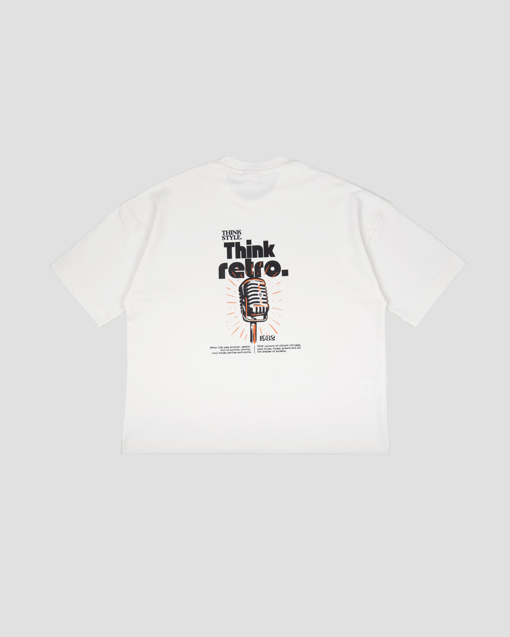 White Boxy-TEE "THINK RETRO"