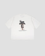 White Boxy-TEE "THINK RETRO"
