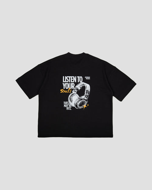 Black Boxy-TEE "LISTEN TO YOUR SOUL"